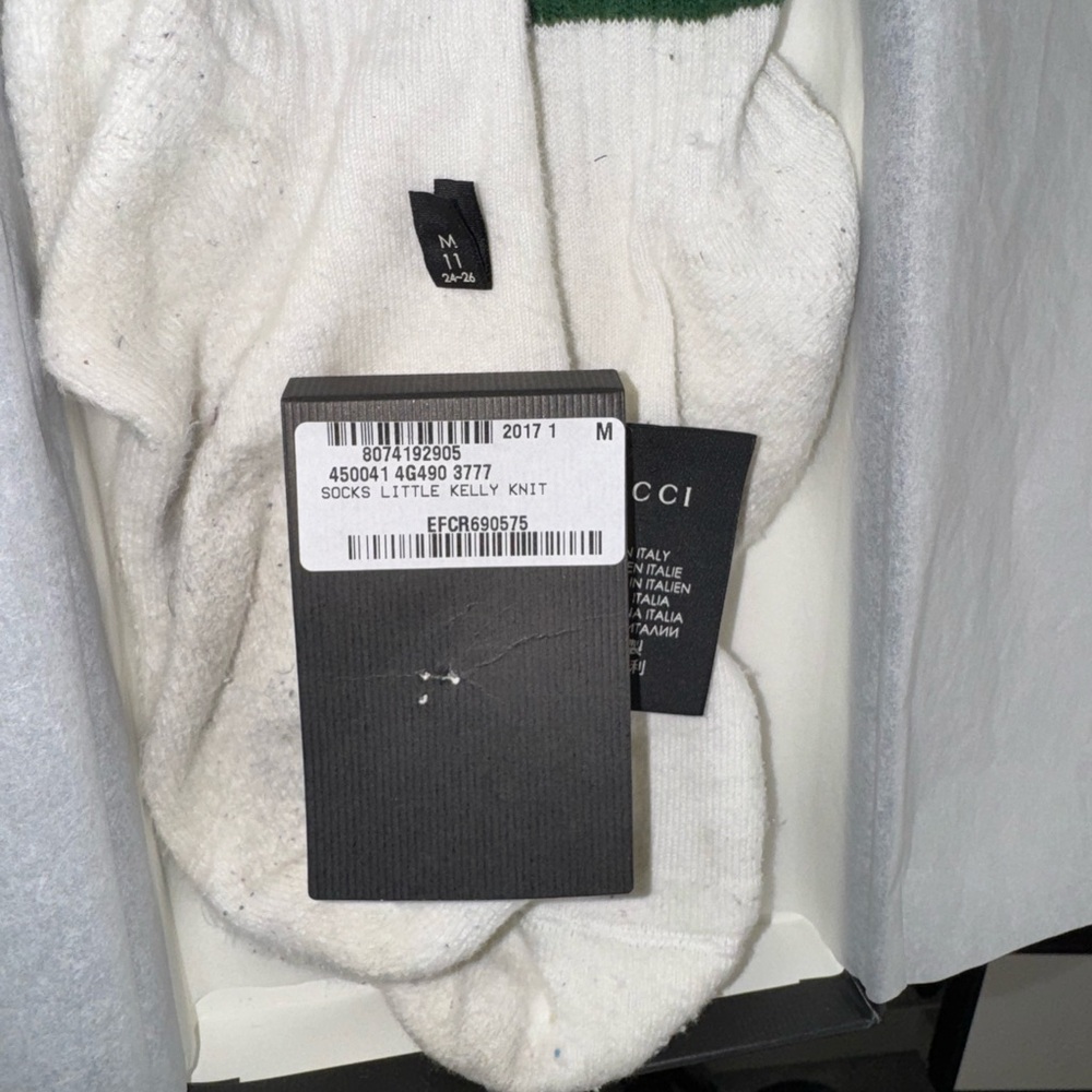Gucci White Socks with Tiger and Stripes - Picture 3 of 4